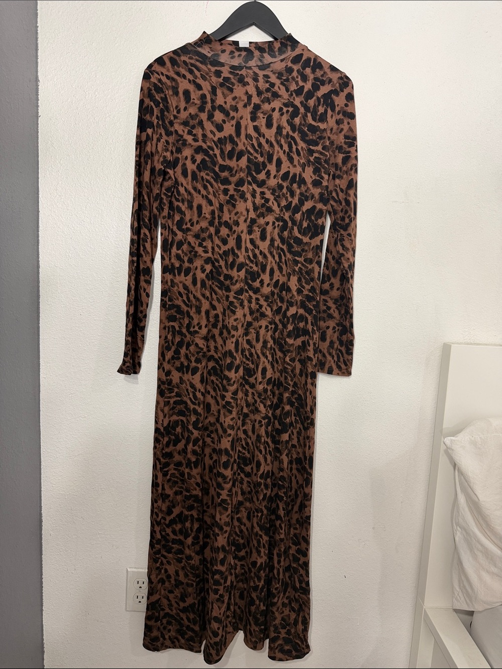Old Navy Brown and Black Leopard Print Maxi Dress